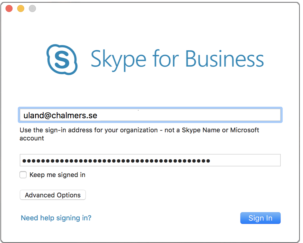 get user pics in skype for businss on mac
